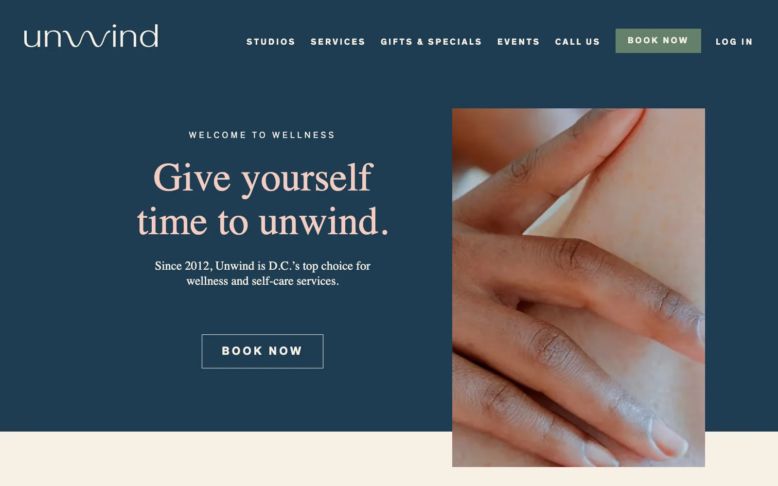 Portada de Unwind Wellness — servicios de spa, estudios y acceso a reservas